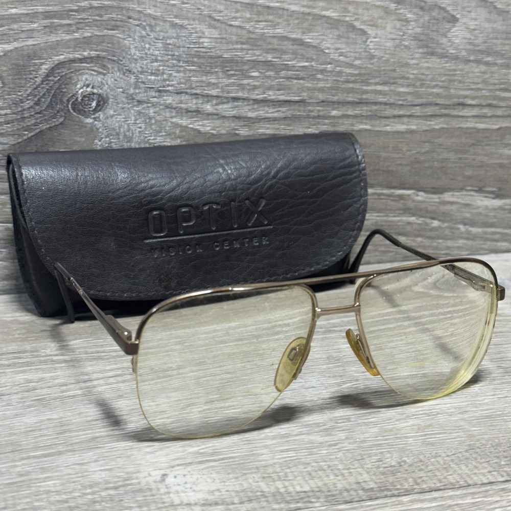 Adensco‎ 9203/N 9232 Gold Aviator Eyeglasses Men 59-16 140 Frame Italy Vintage